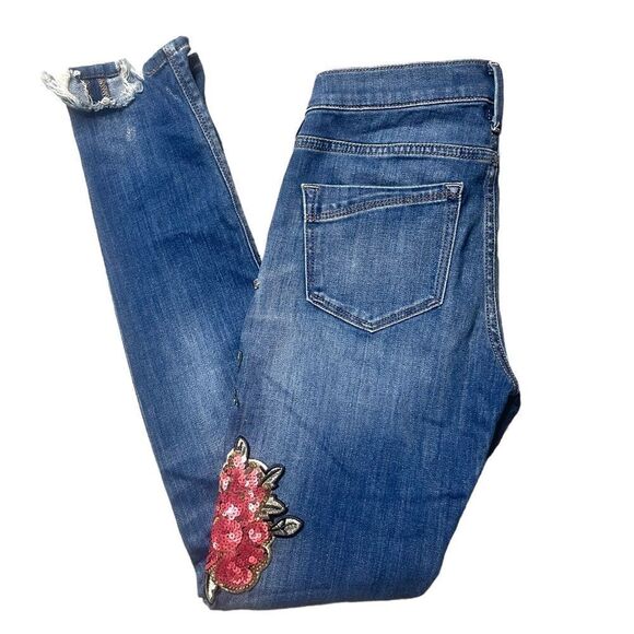 Embellished Express Mid Rise Embellished Jeans - Picture 6 of 15